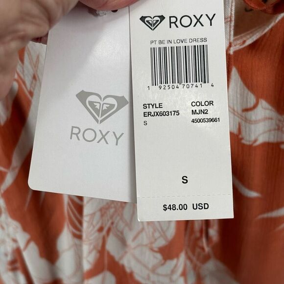 ROXY Women's Printed Be in Love Beach Cover-up Dress Peach Size Small NWT - Picture 10 of 14